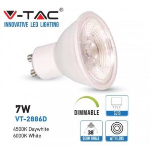 Lampada Led 7W GU10 38° Dimmerabile Luce Calda 550 Lumen